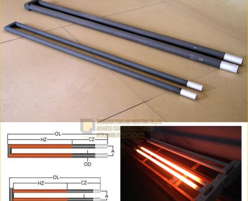 u type silicon carbide heating elements